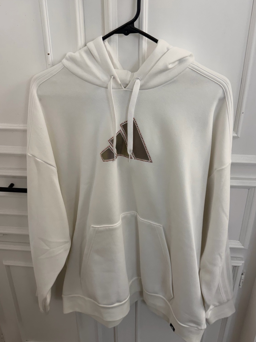 adidas White Hooded Sweatshirt with Subtle Logo